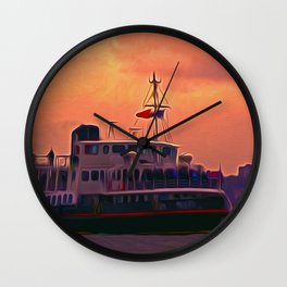 The Royal Iris Wall Clock | Abstract, Ferryboat, Digital, Rivermersey, Painting, Liverpool, Sunset, Royaliris 