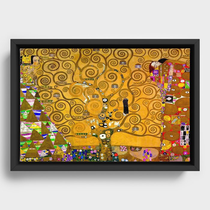 Gustav Klimt Tree Of Life Gold Version Framed Canvas