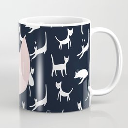 Blue Miaou ! Coffee Mug | Love, Graphic Design, Illustration, Pattern 