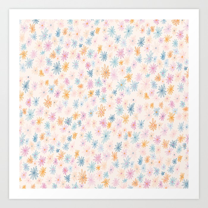 Colorful Daisies Art Print