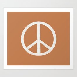 Peace sign - caramel, peace, peace sign, hippie, retro, trippy, surf summer boho art Art Print