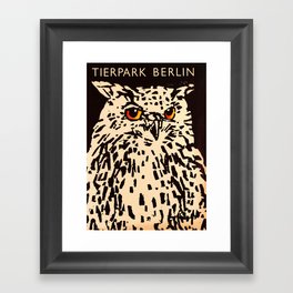 Tierpark Berlin - owl - Vintage zoo poster Framed Art Print