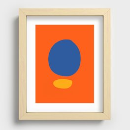 Zen Abstract Minimal Art Organic Shapes Blue and Yellow Recessed Framed Print