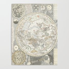 Star map of the Southern Starry Sky Poster