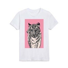 White Tiger - Linocut Edition Kids T Shirt
