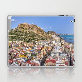 Alicante with the cathedral and the castle of Santa Barbara, Spain. Laptop Skin