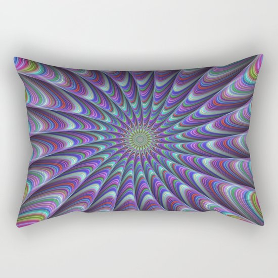 Twisted fractal sun Rectangular Pillow