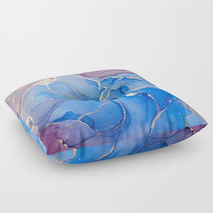 Sugar Plum + Cornflower Blue Abstract Haze Floor Pillow