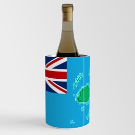 Fiji Map with Fijian iTaukei Flag Wine Chiller