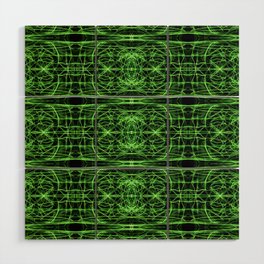 Liquid Light Series 39 ~ Green Abstract Fractal Pattern Wood Wall Art