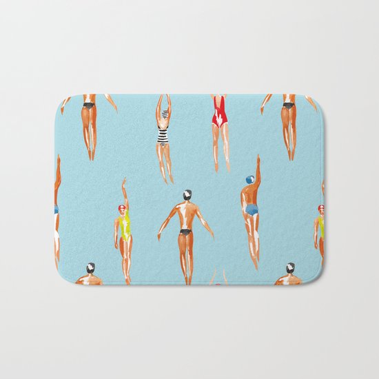 swimmer pattern Bath Mat