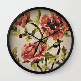 Flower Bouquet Needlepoint Wall Clock
