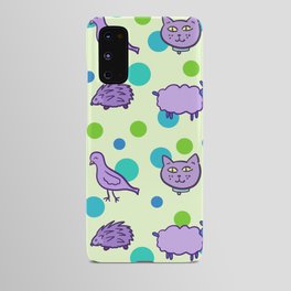 Purple Animals Print with Polka Dots Android Case