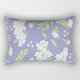 Cherry Blossoms on Periwinkle Rectangular Pillow
