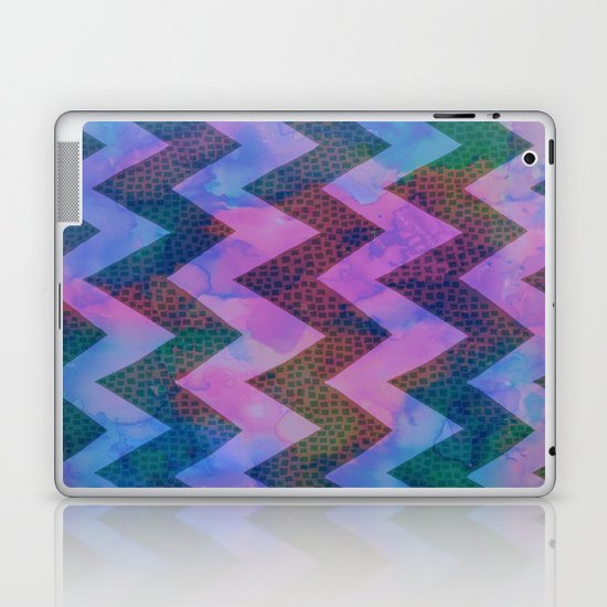 Little Squares Chevron - Blue Laptop & iPad Skin