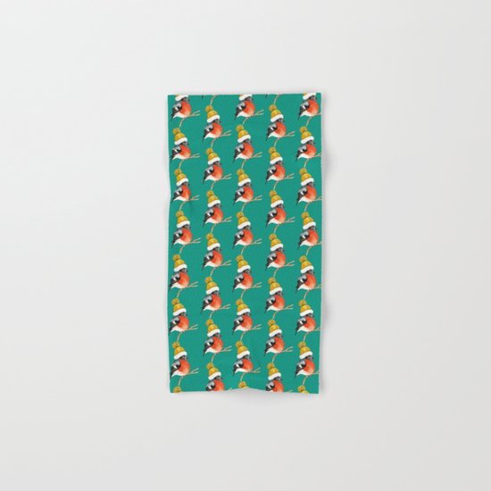 Christmas Bird Bullfinch Hand & Bath Towel
