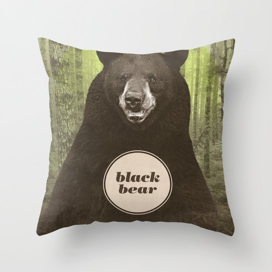 Black Bear Throw Pillow