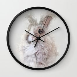 Dwarf Angora Rabbit Wildlife Portrait Wall Clock