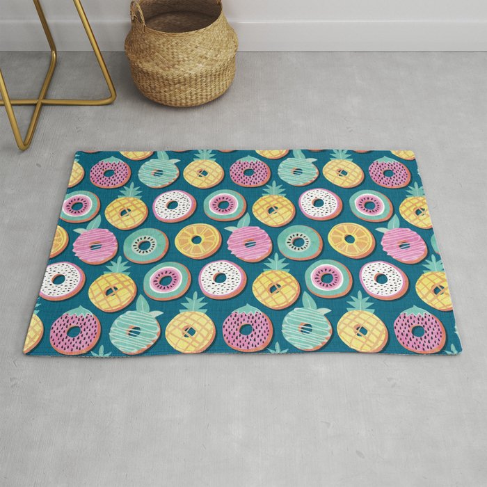 Amazon Com Alaza Donut Happy Area Rug Rugs For Living Room Bedroom 7 X 5 Home Kitchen