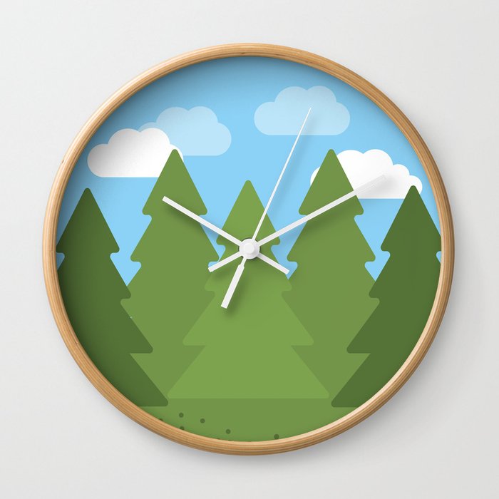 Spring - Spruce Forest V.2 Wall Clock