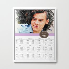 Harry Styles, One Direction, 1D, 1dFanArt, 2017 Calendar, Calendar, 2017 Metal Print | Illustration, 2017, 1Dfanart, Popart, Calendar, Boyband, Drawing, Coloredpencil, Harrystyles, Digital 