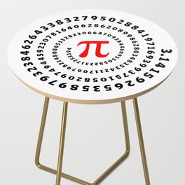 Pi, π, spiral science mathematics math irrational number Side Table