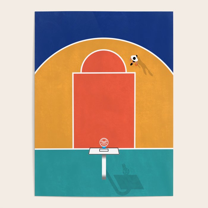 Shoot Hoops Aerial Illustration Poster by The Drone Man Society6