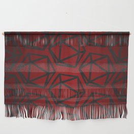 D20 Pattern - Red Black Gradient Wall Hanging