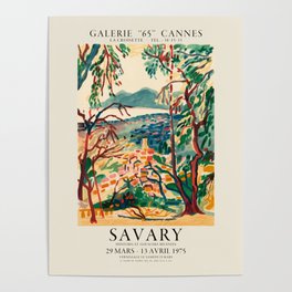 Robert Savary. Exhibition poster for Galerie 65 in Cannes, France. 1975 Poster