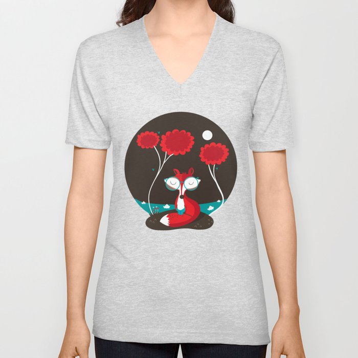 About a red fox V Neck T Shirt