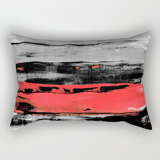 black & red Rectangular Pillow