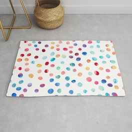 Singularity in Color, Abstract Polka Dots Speckles Texture, Cute Chic Eclectic Beans Pattern Rug