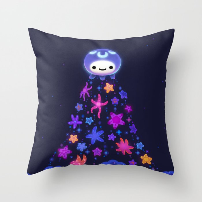 Moon and Star Throw Pillow