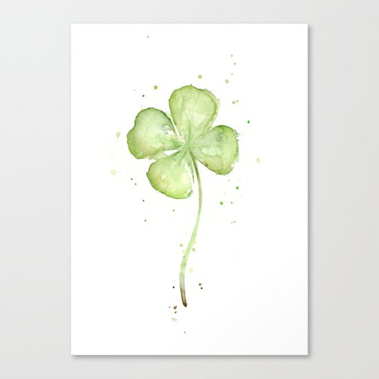 Clover Four Leaf Lucky Charm Green Clovers Canvas Print