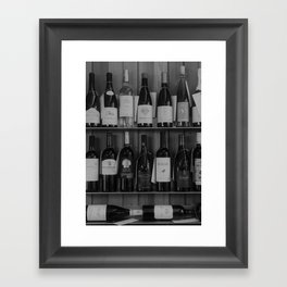 Black and White Wine Shelf Framed Art Print