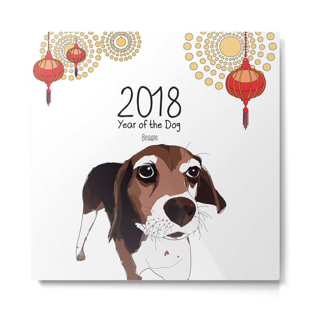 Year of the Dog - Beagle Metal Print by gangsterrapandcoffee
