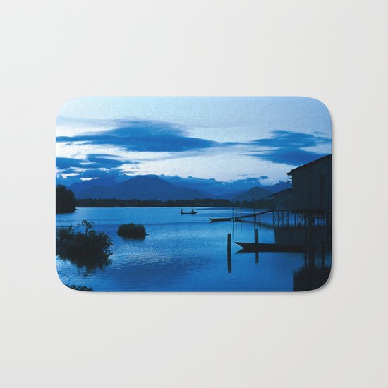 BLUE VIETNAMESE MEDITATION Bath Mat