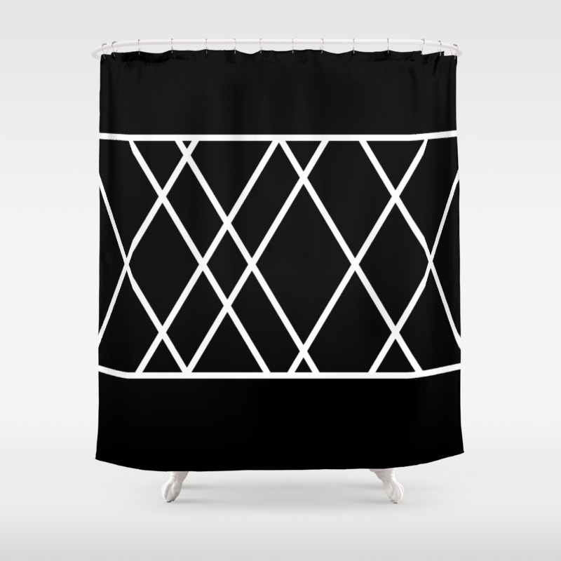 Ten X Five Black And White Abstract Art Shower Curtain By
