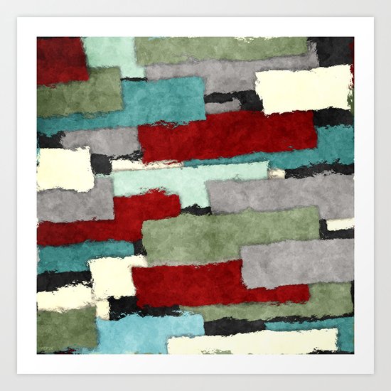Colorful Patches Abstract Art Print