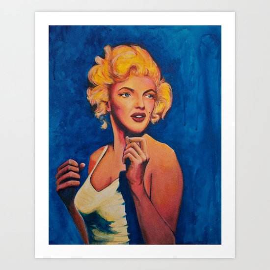 Marilyn Blue Art Print