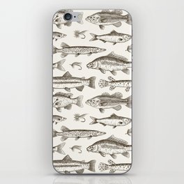 Brown - Freshwater Fish Toile iPhone Skin