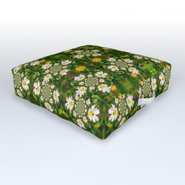 Magic Field Summer Grass - Chamomile Flower with Bug - Polarity #1 Brightly Outdoor Floor Cushion