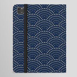 Japanese Blue Wave Seigaiha Indigo Super Moon Ocean iPad Folio Case