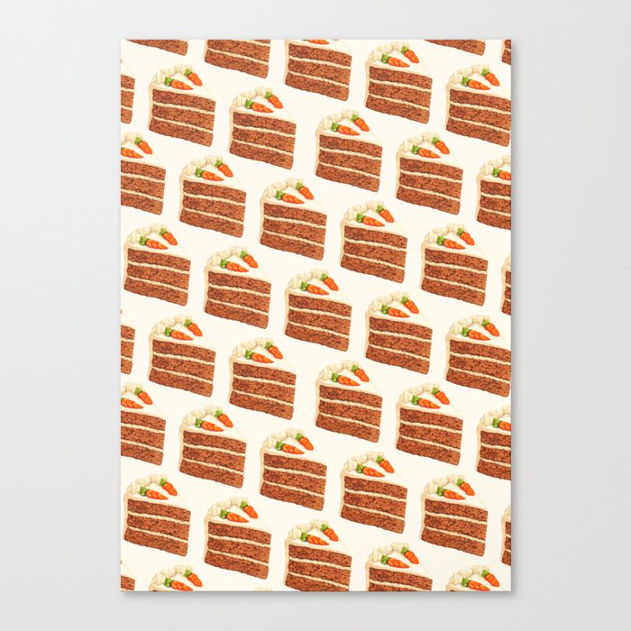 Carrot Cake Pattern - White Canvas Print