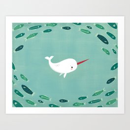 Wendell the Narwhal Art Print