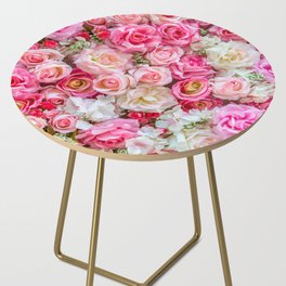 Beautiful Pink & Red Roses Side Table