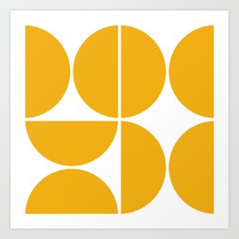 Mid Century Modern Yellow Square Art Print