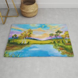 Sunset by the Lake Rug