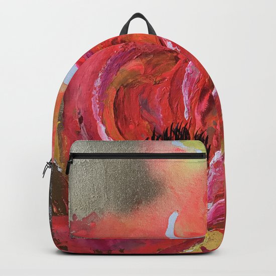 Golden Gloomy Garden Flower Backpack