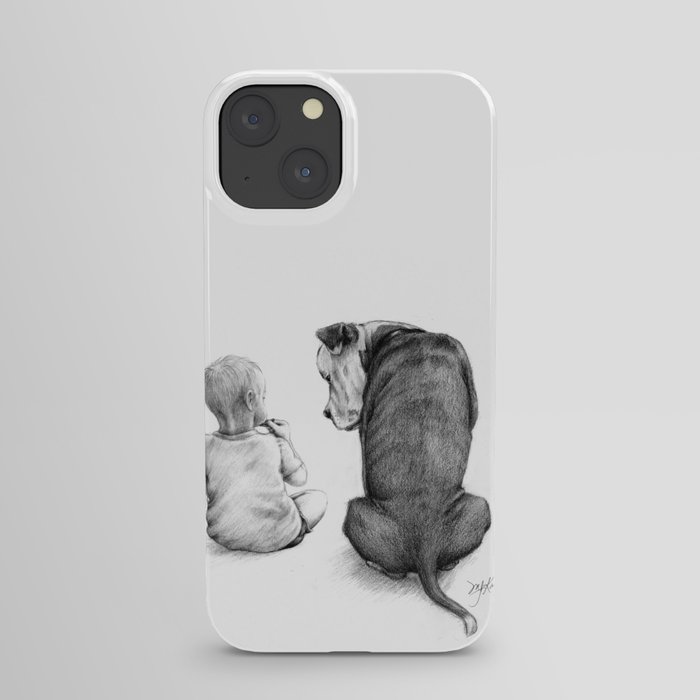 Friends for Life American Pitbull and Child iPhone Case